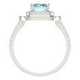 thumbnail image 4 of Halo Engagement Ring for Women - 2.62ct Natural Aquamarine in 14K White Gold Promise Ring, 4 of 6