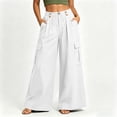 thumbnail image 5 of Kezqiaxn Womens Cargo Pants Plu Size Fashion Drawstring Elastic Waist Wide Leg Casual Loose Pants with Pockets, 5 of 8