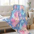 thumbnail image 6 of Camping Blankets Ultralight travel Fluorescent blanket 55*70in Flannel Fabric Ultra-soft Warm and Lightweight Cute Little Mermaids, 6 of 8