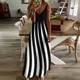 thumbnail image 4 of Black and White Irregular Stripes Sleeveless Dress dresses summer Women long dress dresses for women, 4 of 6