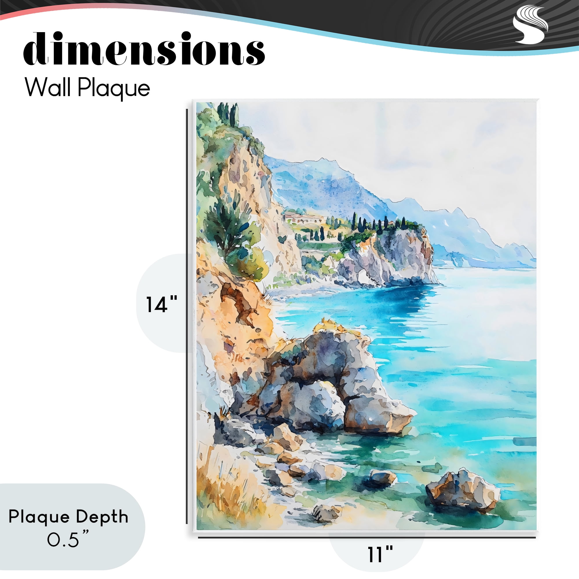 Stupell Industries Azure Italian Coastline Wall Plaque Art, design by LSR Design Studio