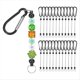 thumbnail image 2 of Kit de manualidades de 24 piezas con cuentas metálicas para llavero, clip de mosquetón, color negro., 2 of 4