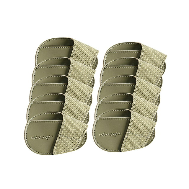 Golf Iron Head Covers Juego de protección, cuero ligero de PU, Headcover portátil Verde Pequeño Zulema Fundas para cabezas de golf