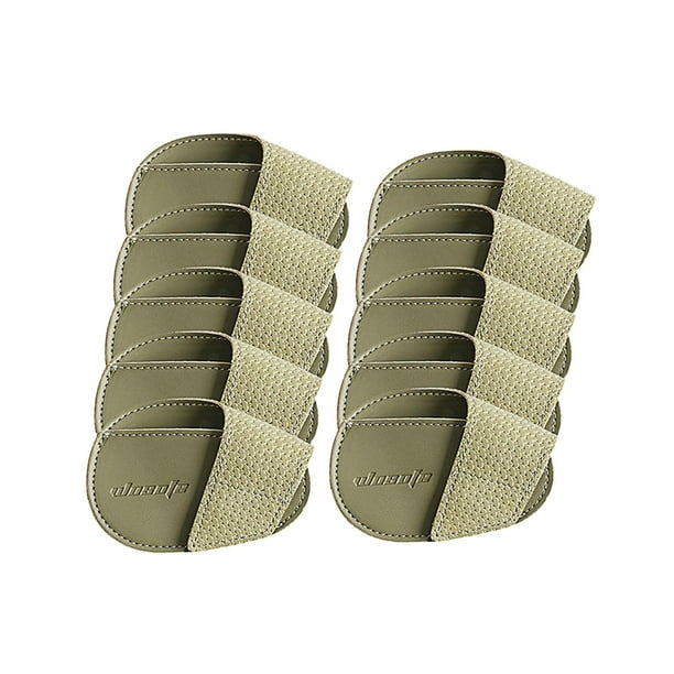 Juego de fundas protectoras para cabezas de hierro de golf de PU para golfistas que practican deportes al aire libre. Verde Pequeño
