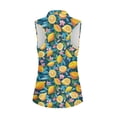 thumbnail image 5 of Garronmavis Women's Golf Shirt Zipper Sleeveless Tennis Shirts Athletic Casual Collared Shirts Athletic Tops Womens Hawaiian Golf Shirt, Hawaiian Lemon Print, Size 2XL, 5 of 7