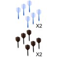 thumbnail image 1 of 6 piezas de ejes de cuerda transparentes 2BA y de vuelos azules + 6 piezas de ejes de cuerda transparentes 2BA y Soledad Ejes de dardos y plumas de dardos, 1 of 10