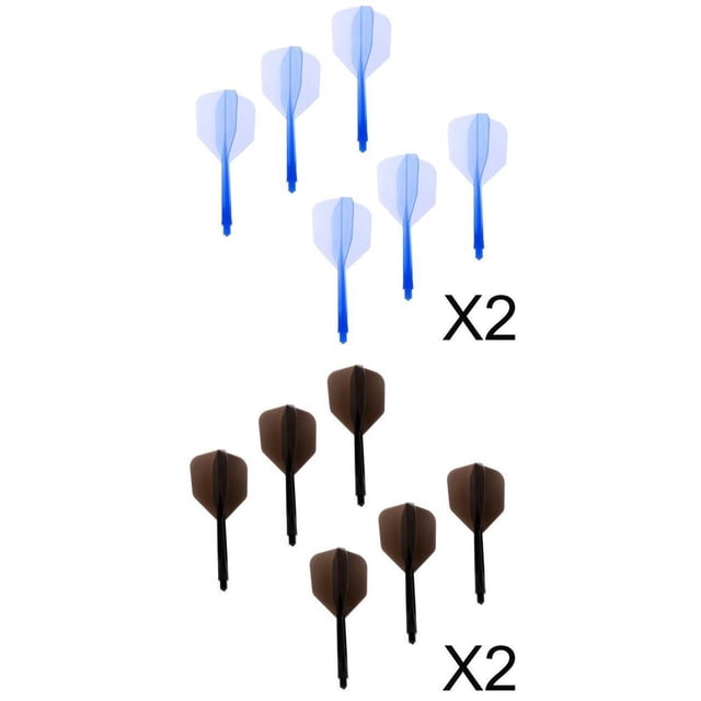 6 piezas de ejes de cuerda transparentes 2BA y de vuelos azules + 6 piezas de ejes de cuerda transparentes 2BA y Soledad Ejes de dardos y plumas de dardos