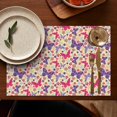 thumbnail image 4 of Set of 6 Butterfly Heat Resistant Flax Table Mats for Dining Table, Machine Washable Wrinkle Free Place Mats with Colorful Floral Tropical Artistic Pattern, Cute Aesthetic Design for Butterfly Lover, 4 of 5