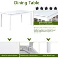 thumbnail image 3 of White Solid Wood Dining Table And Bench For 6 Meals With Chairs In White, Frame, Tabletop, Chic Style, 3 of 7