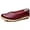 Burgundy, variant on Women's Leather Shoes Loafers Solid Color Slip-ons Flat Shoes Comfortable Casual Walking Flats