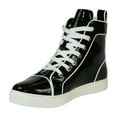 thumbnail image 4 of Mens High Top Shoes By FIESSO AURELIO GARCIA, Shiny Patent Leather 2416 Black, 4 of 8