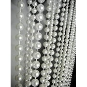White Pearl Bead Curtain Wedding Decoration, 36 Inches x 9 Feet