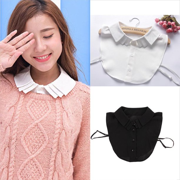 Camisa de mujer Desmontable de encaje falsa Yinane negro Pin de chifón para mujer