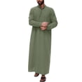 thumbnail image 1 of Elegant Arabic Long Sleeve Men's Robe with Button Closure and Side Slit Design, 1 of 7