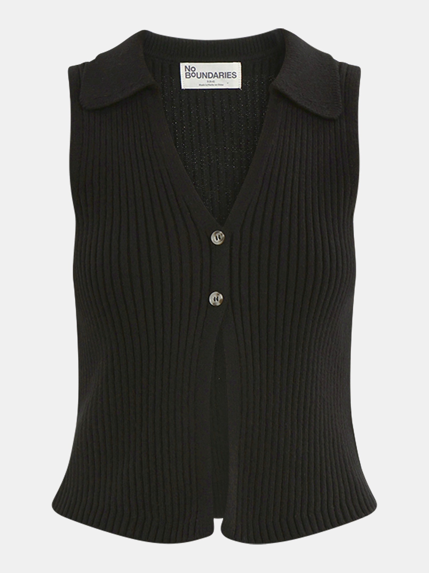 No Boundaries Button-Front Sweater Vest Top, Women's
