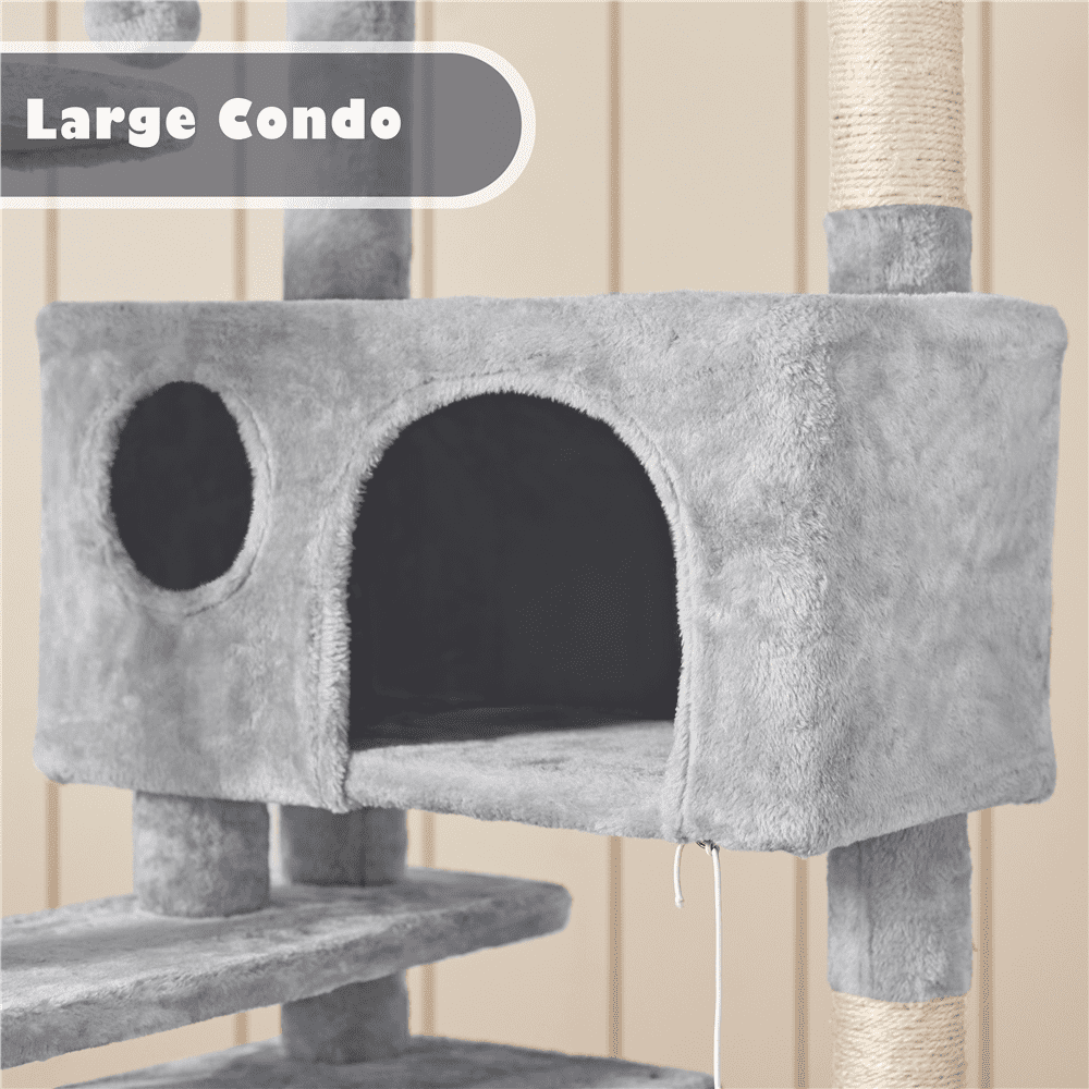 Renwick 54.5" Cat Tree Tower with Condos and Scratching Posts, Light Gray