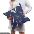 thumbnail image 5 of Ambesonne Navy Blue Fabric by the Yard Upholstery, Flamingo Heron Pattern, 2 Yards, Indigo Multicolor, 5 of 5