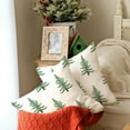 thumbnail image 4 of Christmas Pillow Covers 18x18 Inch Set of 2, Xmas Trees White Farmhouse Decorative Throw Pillowcases for Home Sofa Couch Cushion Decoration (Green Trees) GW03-18, 4 of 6