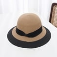 thumbnail image 4 of 56-58 cm circunferencia del sombrero sombrero de paja de cúpula femenina verano ala grande playa vacaciones sombrero para el sol plegable protector solar sombrero para el sol, 4 of 5