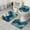Blue Marble Gold, variant on Teal Marble Gold Wave Pattern Bathroom Rugs Sets 3 Piece,Toilet Cover Set,Absorbent Non Slip Bathroom Mats Sets with U-Shaped Contour Rug Toilet Rug Set