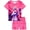 Pink stars unicorn, variant on Kids Girls Pajamas Set 2 PCS Short Sleeve Top and Shorts Pants for Toddler Girls Mermaid Pjs Size 3-12Y