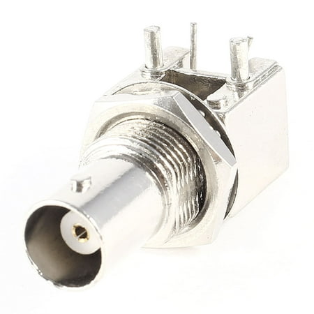 Ip65 Bulkhead - Unique Bargains Right Angle PCB Mount RF Coaxial Connector BNC Female Bulkhead Jack Silver Tone