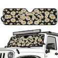 thumbnail image 5 of Uorisanigo Windshield Sun Shade Compatible with Jeep Wrangler JK JKU JL JLU 1997-2023 & Jeep Gladiator JT 2020-2023, Car Windshield Cute Daisy Print Sunshade Front Window Sun Visor, 5 of 7