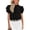 Black, variant on Blouses for Women Dressy Casual Spring Summer Ruffle Short Sleeve Mock Neck Work Shirts Tops Fashion Clothing