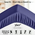 thumbnail image 5 of Lux Decor Collection Queen Fitted Sheet Only - Fits Upto 16 Inch Deep Pocket Mattress - Navy Blue, 5 of 10
