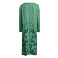 thumbnail image 5 of ICHUANYI Liquidación Moda Mujer Verano Impresión Causal V-Cuello Botón Manga Larga Bolsillos De Vacaciones Vestido ICHUANYI WER202308232285, 5 of 5