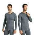 thumbnail image 3 of 2 Pack Thermal Shirts for Men Underwearshirts Thermal Tops for Men with Fleece Lined Long Johns Long Sleeve Winter, 3 of 7
