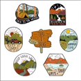 thumbnail image 1 of 30 Estilos Conjunto Creativo Al Aire Libre Paisaje Exquisito Esmalte Solapa Pin Montañas Ríos Sol Luna Broche De Metal Recuerdo De Viaje Insignia Moda Ropa Mochila Sombrero Accesorios, 1 of 4