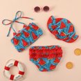 thumbnail image 3 of TAIAOJING Toddlers and Baby Girls' Swimsuit Bowknot Sunflower Watermelon Pineapple Print Ruffles Two Piece Swimwear Bikini With Hat Outfits Bathing Suit 6-12 Months, 3 of 7