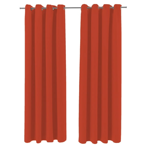 Jordan Manufacturing 54" x 96" Melon Solid Grommet Semi-sheer Outdoor Curtain Panel (2 Pack)