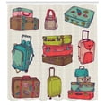 thumbnail image 3 of Ambesonne Hipster Shower Curtain, Colorful Suitcases, 69"Wx84"L, Multicolor, 3 of 3