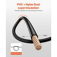 thumbnail image 5 of VEVOR 6 AWG THHN Wire, 19-Stranded, 100% OFC Copper Electrical Building Wire with Nylon Jacket, Rated for Up to 600 Volts, for Indoor & Outdoor Use, Commercial, Industrial, Residential, Black, 5 of 9