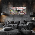thumbnail image 2 of Hieng Canvas Wall Art Behind the Curtain Poster Classic Street Art Banksy Graffiti Artwork for Living Room Bedroom（Only canvas）, 2 of 6