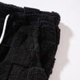 thumbnail image 6 of Men's 2Pcs Loungewear Set Checkboard Hoodies & Short Set (Black S), 6 of 8