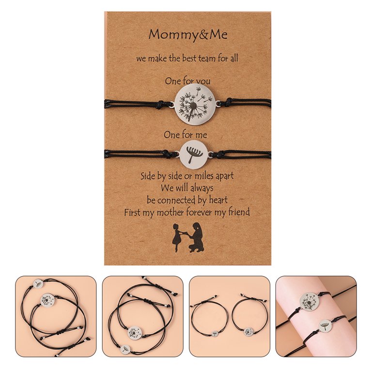 TINKSKY 1 Set Matching Bracelet Mother Daughter Bracelet Cord String  Braided Bracelets 