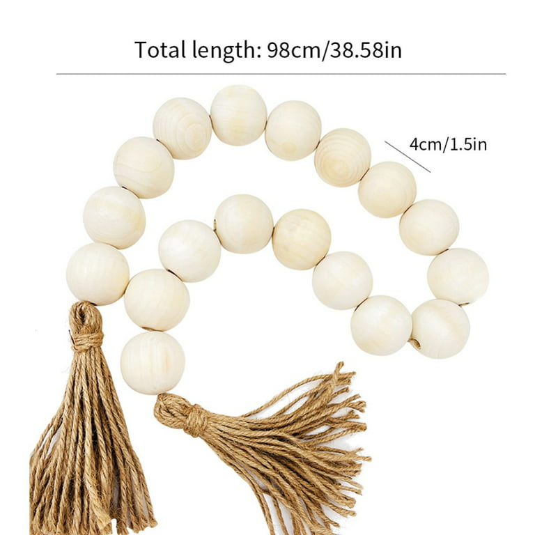 Large Wood Bead Garland with 1.5 Diameter Wooden Beads and