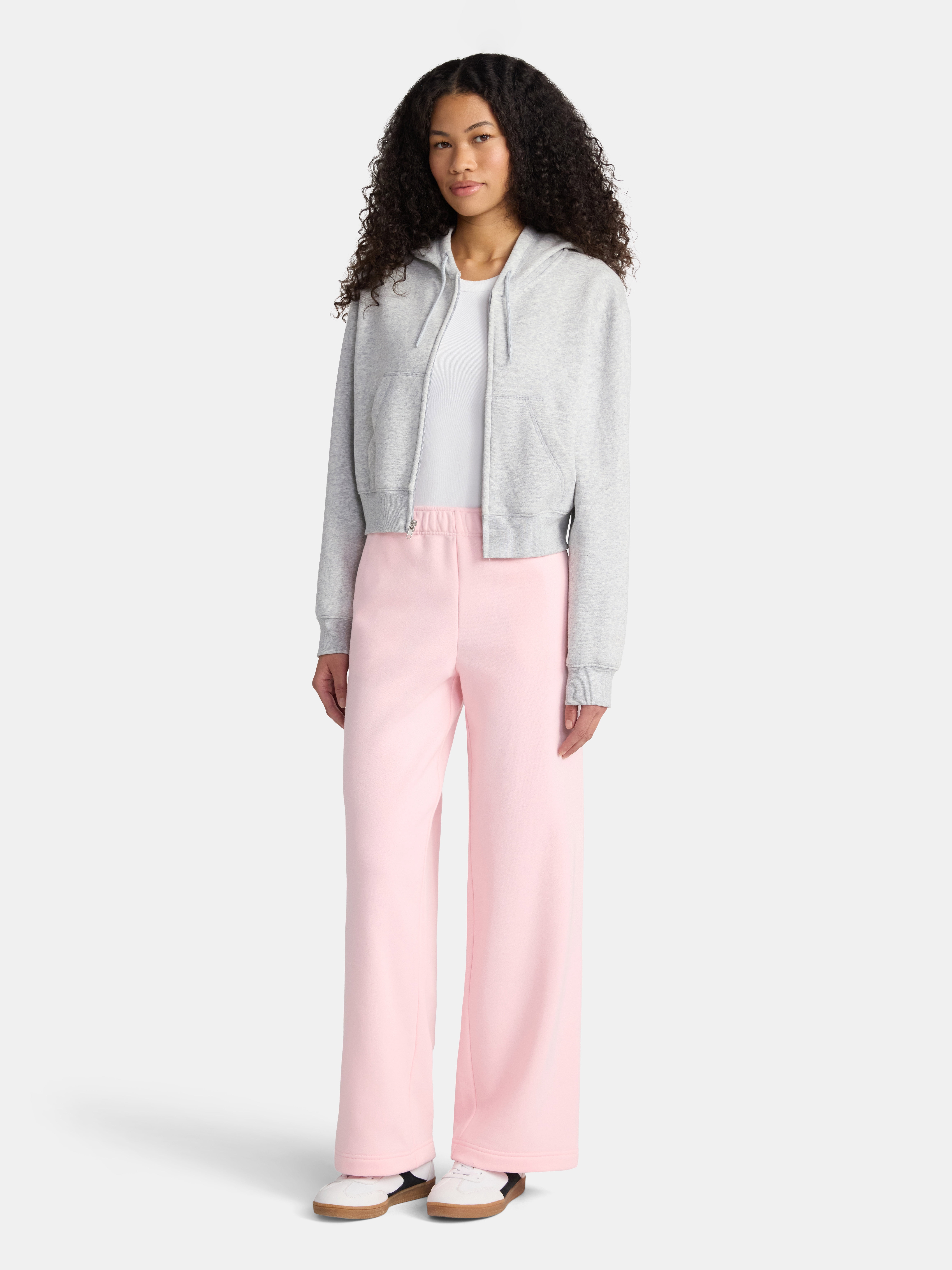 No Boundaries Soft Fleece Wide Leg Pants, 30” Inseam, 1 or 2-Pack, Women’s XXS-4X