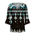 thumbnail image 4 of Jsaierl Women's Lightweight Open Front Cardigans 3/4 Sleeve Striped Print Casual Tops Button Down V Neck Fall Cardigan, 4 of 5