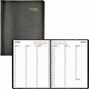 Rediform CB950.BLK Brownline Soft Cover Twin-wire Weekly Planner