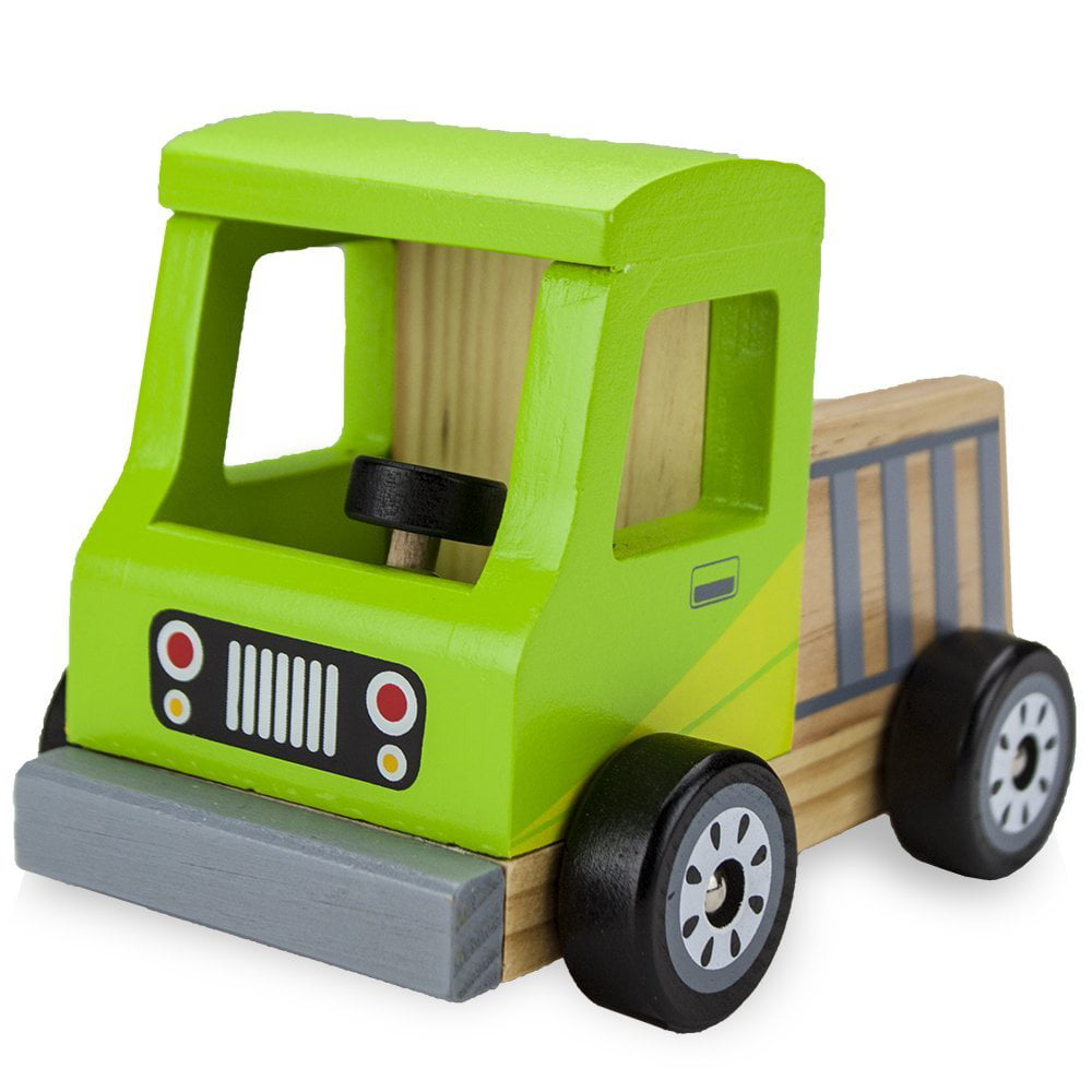 WOODEN TOY OFF-ROAD CAR WHIT NATURAL BEECH WOOD
