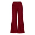 thumbnail image 4 of qolati Wide Leg Cargo Pants for Women Y2k Baggy High Waist Work Trousers Business Casual Loose Dress Flowy Palazzo Pants, 4 of 6