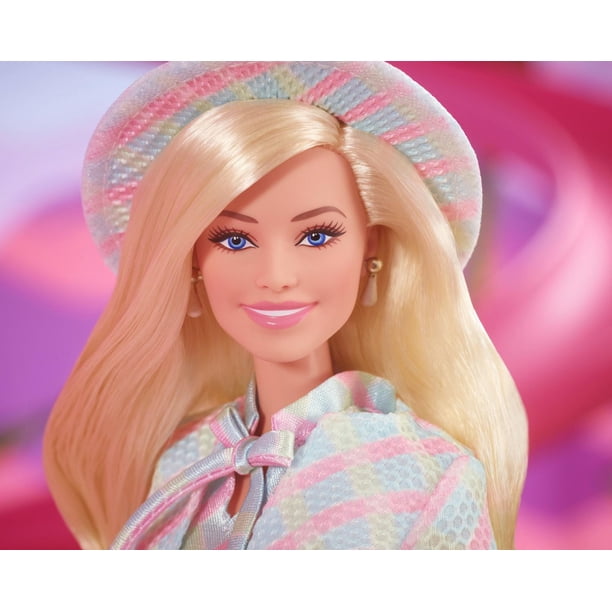 Barbie The Movie Doll, Margot Robbie as Barbie, Collectible Doll Wearing Blue  Plaid Matching Set with Matching Hat and Jacket - Walmart.ca