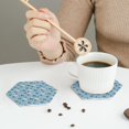 thumbnail image 6 of Pofeuu Rose Flowers Print Leather Coasters Set of 6, Round Cups Mugs Mat Pad for Home Kitchen Heat Resistant Drink Coasters,Hexagon, 6 of 7