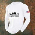 thumbnail image 2 of Christmas T-Shirts for Men Long Sleeve Letter Flag Christmas Tree Graphic Pajamas Tee Crew Neck Casual Soft Relaxed Family Xmas Gift Mens Shirts White XL, 2 of 3