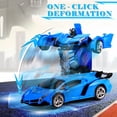 thumbnail image 2 of Remote Control Transforming Car for  Kids with LED Lights,2.4Ghz 1:18  Remote Control Car Transforming Robot,360°Rotation,One-Button Deformation Transform RC Car Toys,Gifts Toys for Boys 3-12, 2 of 6