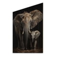 thumbnail image 2 of Designart "Black and White Family of Elephants" Animals Print on Natural Pine Wood, 2 of 5